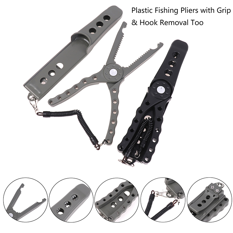 Fishing Hook Sharpener - 【F】プラスチック製フィッシングプライヤー、グリップ付きフックリムーバー、耐久性のあるナマズ用グリッパー、滑り止めハンドルとランヤード付き