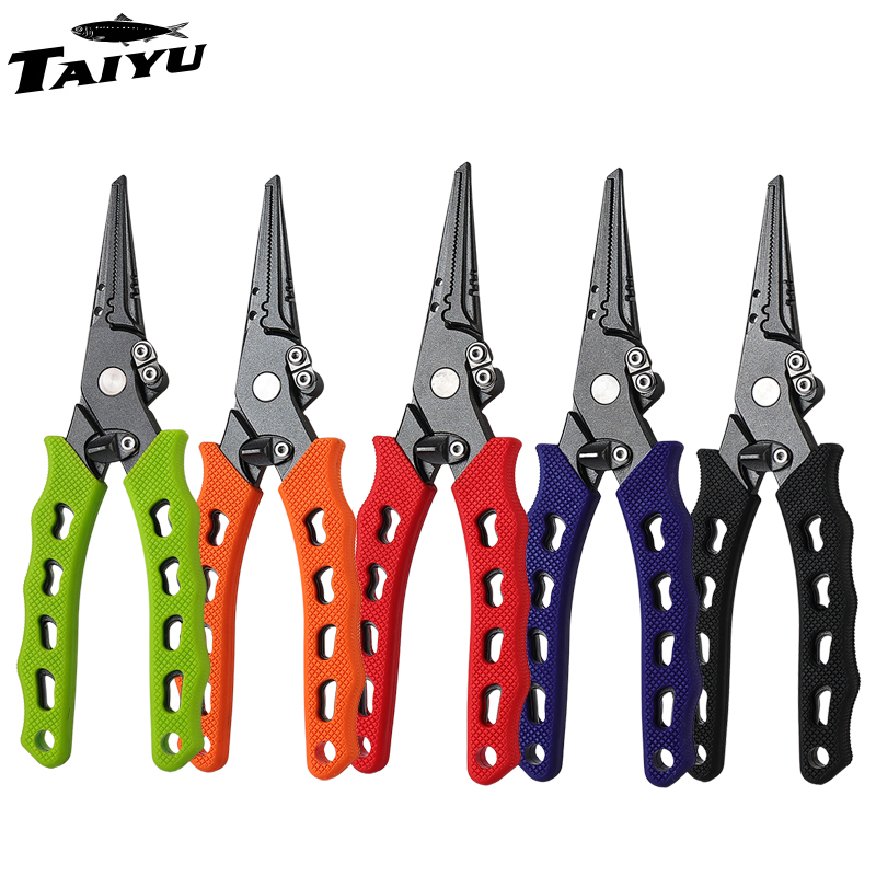 Fishing Hook Remover - TAIYU 5色ステンレス鋼ルアープライヤー釣り用プライヤーカットラインフックリムーバーアクセサリーステンレス鋼スタイル海釣り道具