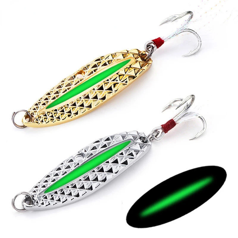 Fishing Hook Treble - 1PC 金属発光スピナースプーン釣りルアー 7 グラム 10 グラム