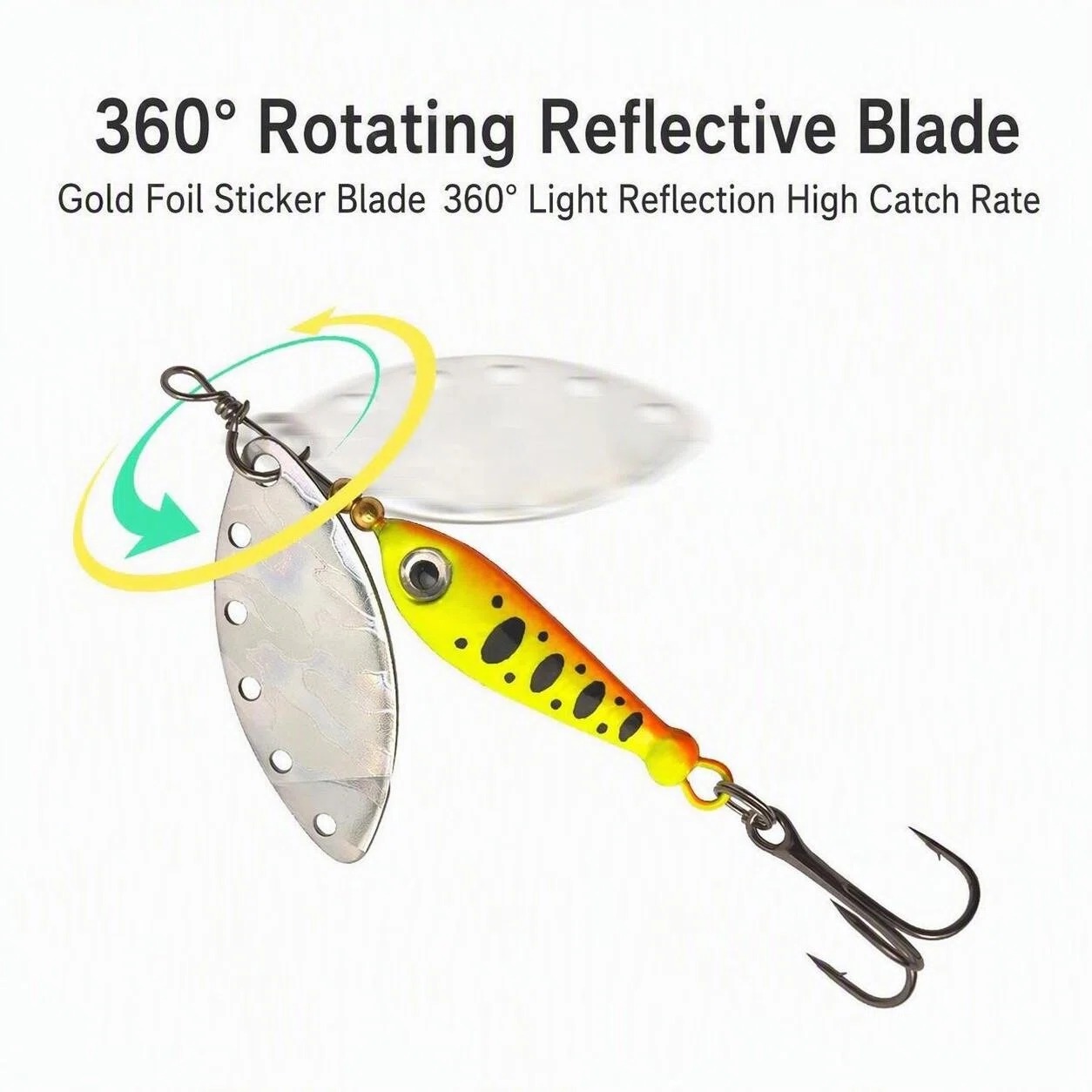 Fishing Hook Treble - 1個入りスピナースプーンメタルフィッシングルアー クランクベイトスプーン 人工餌 ウォブラー 回転式ベイト トリプルフック付き