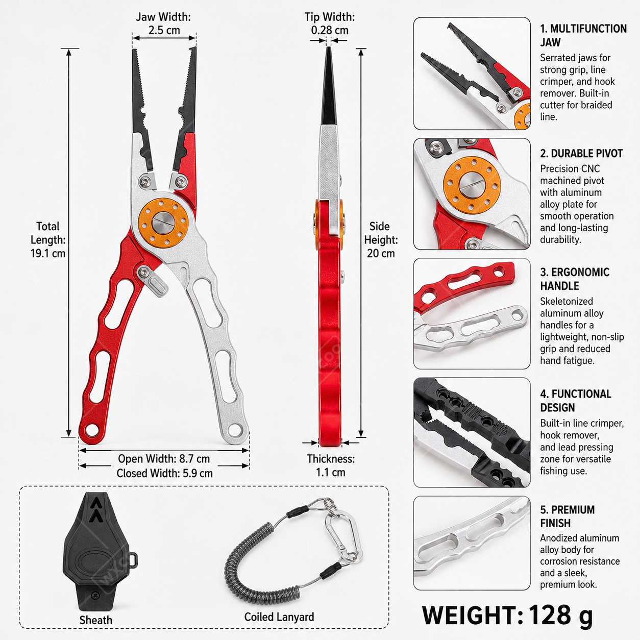 WXCOO スプリットリングプライヤー フックリムーバー タ - Fishing Hook Remover のレビューと価格